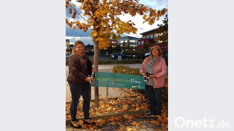 Die beiden Bezirksvorsitzenden des Katholischen Frauenbunds, Margarete Hirsch (rechts) und Kerstin Aufschneider (links), fordern die Bevölkerung auf, insbesondere die Mitglieder der neun Zweigvereine, die Handy-Sammelaktion des Hahnbacher Frauenbunds zu unterstützen. Mit dem Erlös wird der Aufbau einer Schule in Afrika unterstützt. Bild: u
