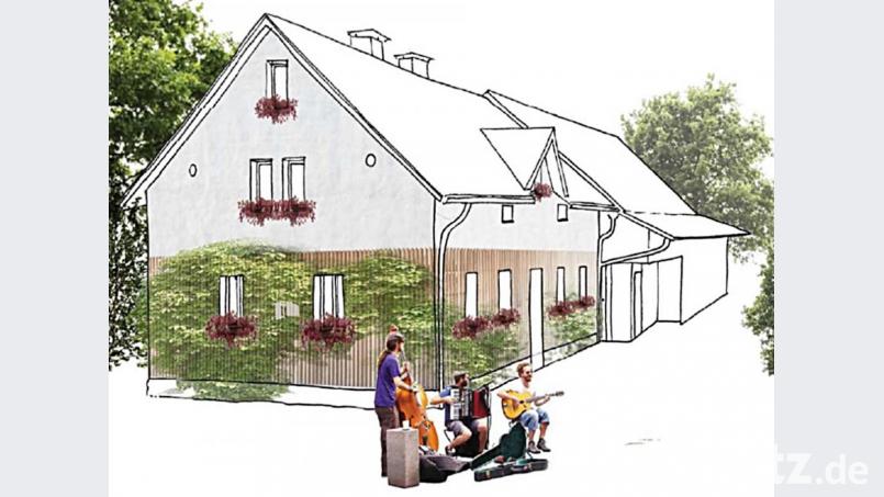 So könnte nach einem Vorschlag der Architektin Judith Kinzl die Fassade des Basshauses einmal aussehen. Bild: ld