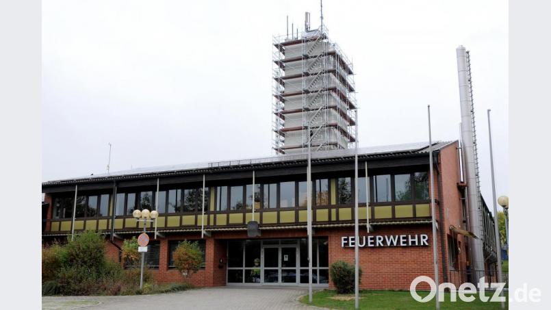 Der Schlauchturm der Feuerwehr Amberg ist gerüstet. Bild: Stephan Huber