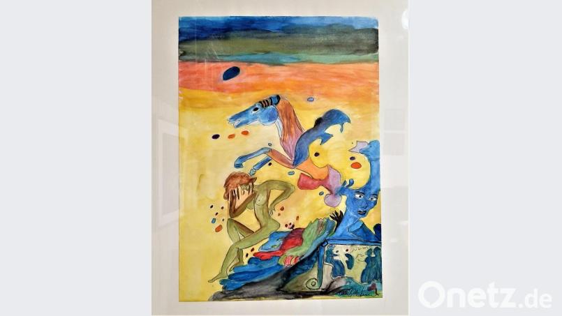 &quot;Denkaufgabe&quot; heißt diese Malerei. Nachdenklich werden wieder einige der Künstlerarbeiten stimmen. Aber es gibt auch Heiteres in der Ausstellung zu sehen und viele Motive, die das Herz erwärmen oder dem Augenschmaus dienen. Bild: ubb