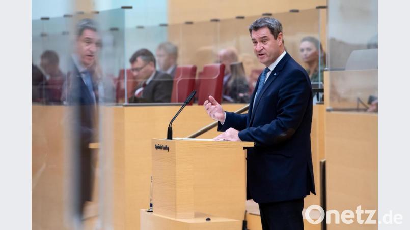 Markus Söder während seiner Regierungserklärung am Freitag Bild: Sven Hoppe