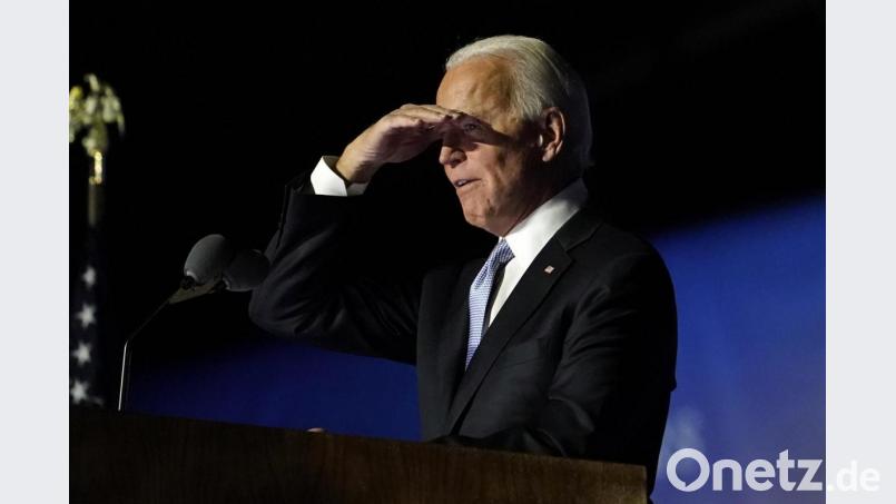 USA, Wilmington: Joe Biden, «Gewählter Präsident» («President Elect»), hält eine Ansprache. Der demokratische Präsidentschaftskandidat Biden hat nach Erhebungen und Prognosen von US-Medien die Wahl in den USA gewonnen. Bild: Andrew Harnik/dpa