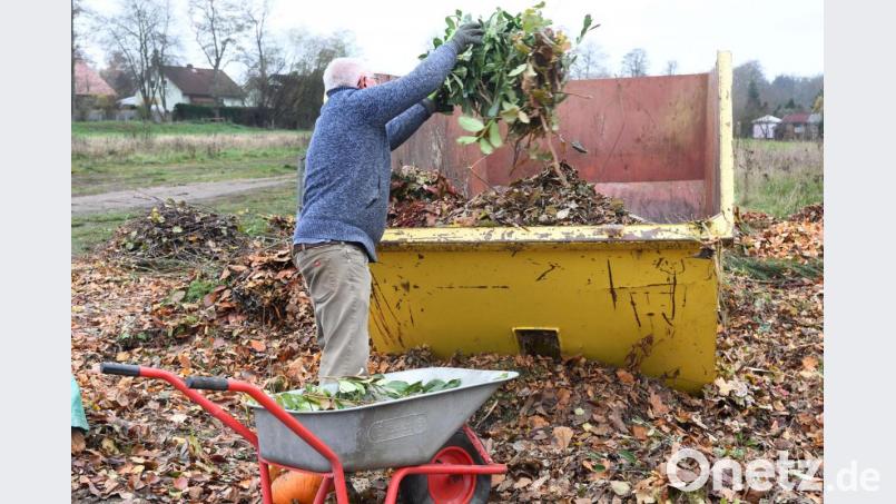 Der Grüngutcontainer am Rehmühlbach später am Dienstag. Er wurde zwischenzeitlich geleert. Bild: Gabi Schönberger