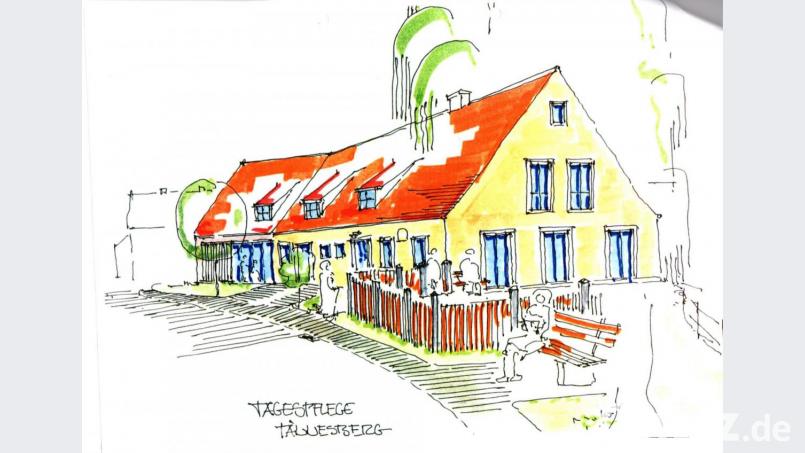 In der Oberviechtacher Straße 12 in Tännesberg soll eine Einrichtung für Tagespflege entstehen. Grafik: Architekt Christian Schönberger/exb