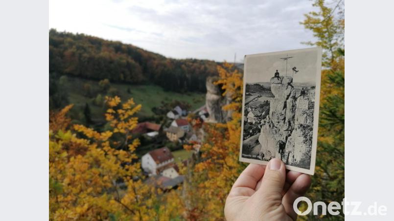 Eine alte Postkarte mit dem Felsen „Alter Fritz“ ist heute Thema bei „Wir in Bayern“ im BR. Bild: Jürgen Neumann/exb