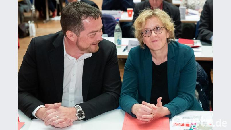 Uli Grötsch, Generalsekretär der Bayern-SPD, und Natascha Kohnen, Landesvorsitzende der SPD in Bayern. Bild: Daniel Karmann/dpa