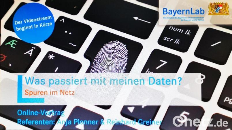 Eine virtuelle Bayern Lab-Schulung nahm sich des Internets an, das eine Vielzahl von Diensten anbietet, deren Nutzung Datenspuren hinterlässt. Bei jedem Aufruf einer Seite werden Informationen gespeichert, meistens bekommt man davon nicht einmal etwas mit. Screenshot: Thomas Dobler