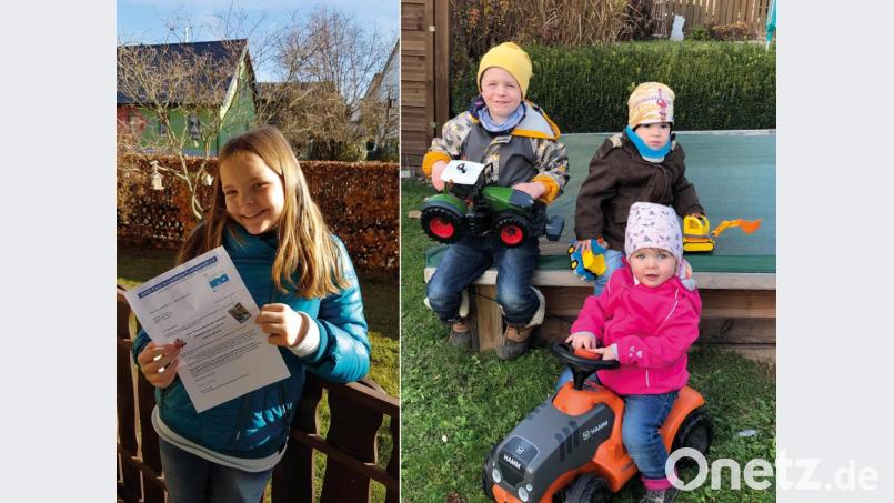 Den Hauptpreis gewann Magdalena Rubner aus Tirschenreuth (links). Über weitere Preise freuten sich Helena Köstler, Paul Richtmann und Lorenz Richtmann (von rechts). Bildmontage: Arge Fisch/exb