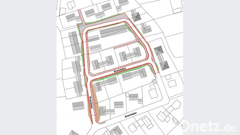 Das Baugebiet "Brunnäcker" am Ortsausgang in Richtung Kemnath soll in einem zweiten Bauabschnitt in nördlicher Richtung erweitert werden. Grafik: Ingenieurbüro Götz/exb