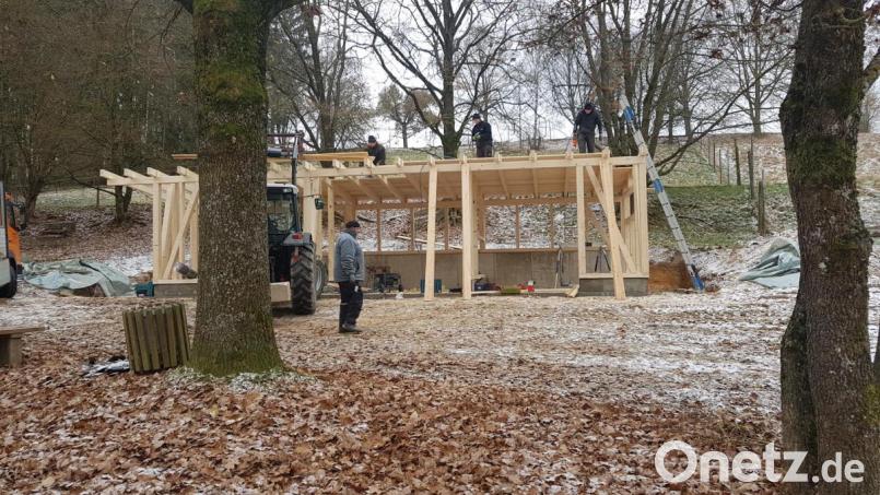 Im kommenden Frühjahr sollen die etwa zwanzig Ziegen ihr neues Heim in Besitz nehmen. Bild: gi