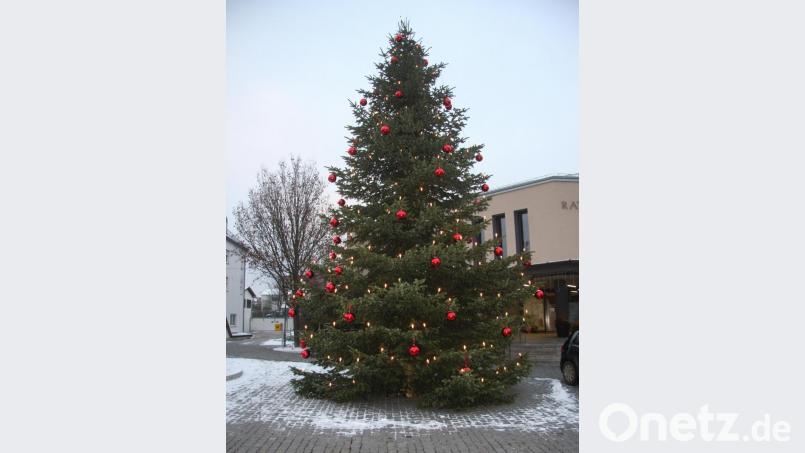 Der Christbaum beim Wiesauer Rathaus. Bild: wro
