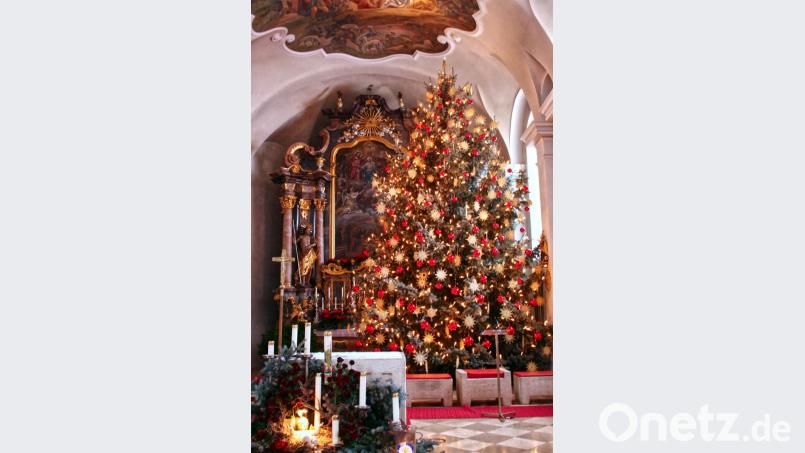 Festlich geschmückt mit einem Christbaum wird zu Weihnachten auch die Pfarrkirche Mariä Himmelfahrt wieder sein. Bild: njn