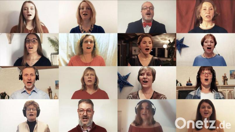 Alles singt, o wie lacht. Der Weidener Kammerchor kommt derzeit nur virtuell zusammen. Trotzdem ist es ihm gelungen, &quot;Stille Nacht&quot; gemeinsam für ein Video aufzunehmen. Screenshot: Christian Gold