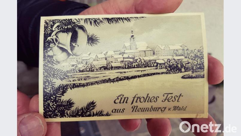 Ein Sammlerstück ist diese Postkarte mit Weihnachtsgrüßen aus Neunburg. Gedruckt wurde sie in den 1930er Jahren. Bild: Mardanow