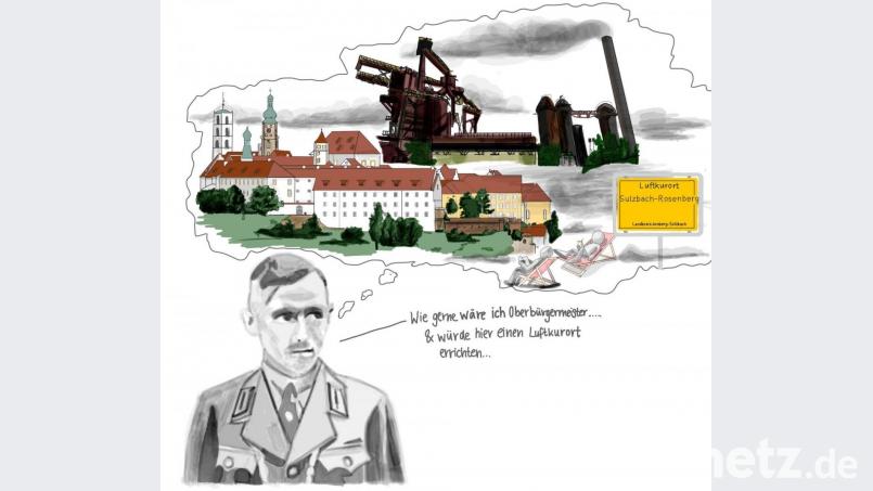 Skizze zu den Visionen des Sulzbach-Rosenberger Nazi-Bürgermeisters Paul Arendt. Repro: HCA-Gymnasium/P-Seminar