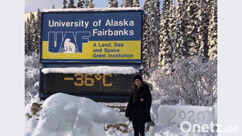 Minus 36 Grad: Am Polarkreis ist das ganz normal. Alexandra Kelly, eine geborene Baldauf, friert und feiert in Alaska. Bild: Stephen Kelly