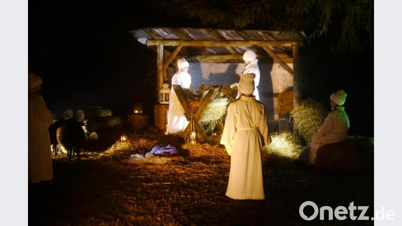 Ein berührendes Krippenspiel auf dem Meilerplatz.. Bethlehem war visuell so richtig greifbar. Bild: gis
