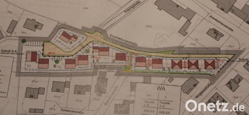 Der Stadtrat brachte das geplante Wohngebiet „Nördlich der Schrenckstraße/Pentinger Steig“ mitten in Neunburg vorm Wald auf den Weg. Repro: pko/Ingenieurbüro Weiß Beraten und Planen GmbH Neunburg