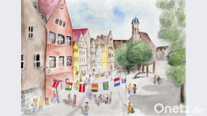 Die Gewinnerpostkarte von Vera Pappenberger. Bild: Weiden ist bunt/exb