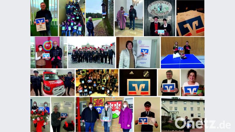 Ein Treffer aller Spendenempfänger in der Raiffeisenbank lässt die Corona-Pandemie dieses Mal nicht zu. Einige von ihnen bringt diese Bildcollage zusammen. Bildmontage: Stephanie Fuchs/exb