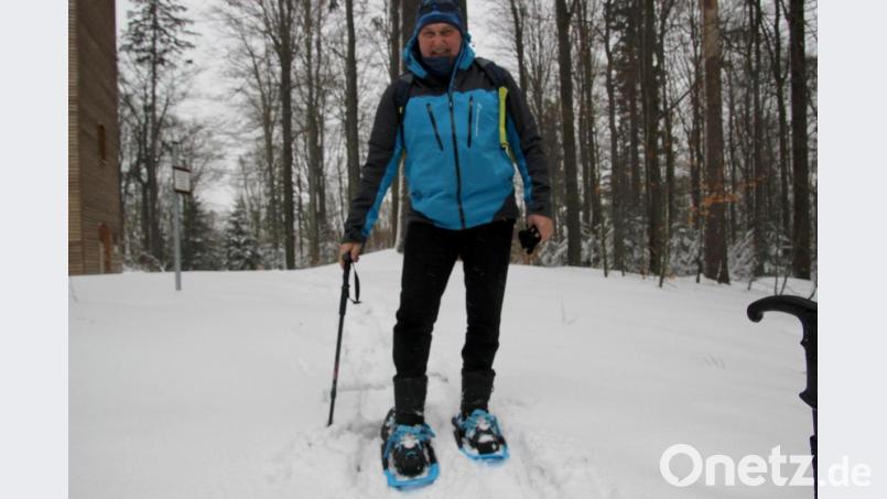 Ernst Meindl unterwegs mit Schneeschuhen Bild: Ernst Meindl/exb