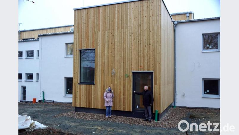 Um den barrierefreien Zugang zur Turnhalle zu gewährleisten, bedurfte es eines Anbaus, der aus zwei Programmen gefördert wurde. Bild: bkr