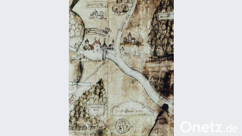 Die Karte nach Wolf Puellenhover, Landschreiber von Eschenbach, aus dem Staatsarchiv Amberg zeigt eine der ältesten bekannten Darstellungen von Grafenwöhr. Repro: info[at]museum-grafenwoehr[dot]de