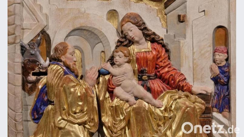 Südtiroler Schnitzkunst beeindruckt am Hochaltar der Eschenbacher Stadtpfarrkirche St. Laurentius. Bild: do