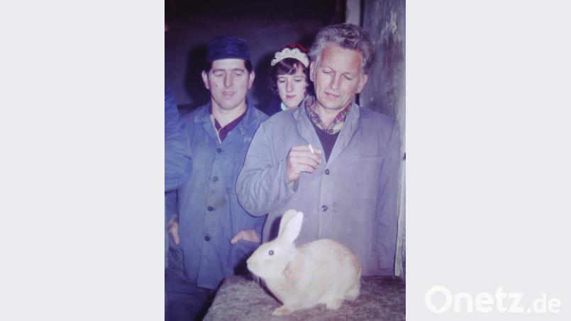 Züchter in ihrem Element (von links): Albert und Karin Hirmer sowie Rudi Stepan. Bild: sh