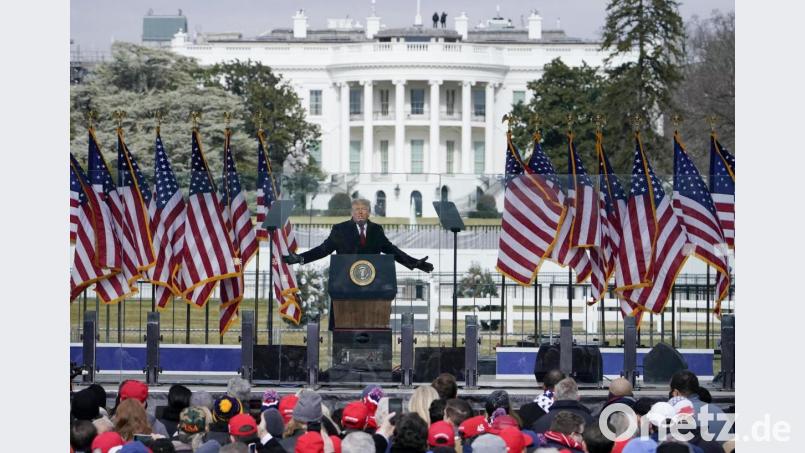 In seiner Rede am 6. Januar stachelte der abgewählte US-Präsident Donald Trump seine Unterstützer auf. Bild: Jacquelyn Martin/AP/dpa