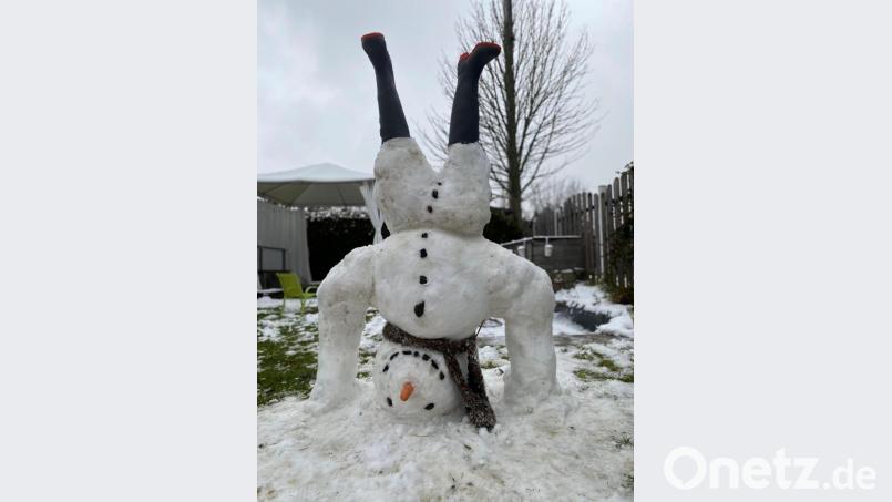 Die Welt steht Kopf, der Schneemann auch. Platz eins ging an Nicolas Hodnett. Bild: rn