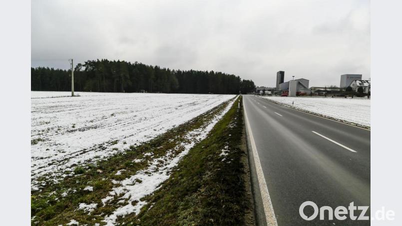 Auf dem Grundstück links der Kreisstraße soll die Gas-Tankstelle der Firma Godelmann entstehen. Bild: Hösamer
