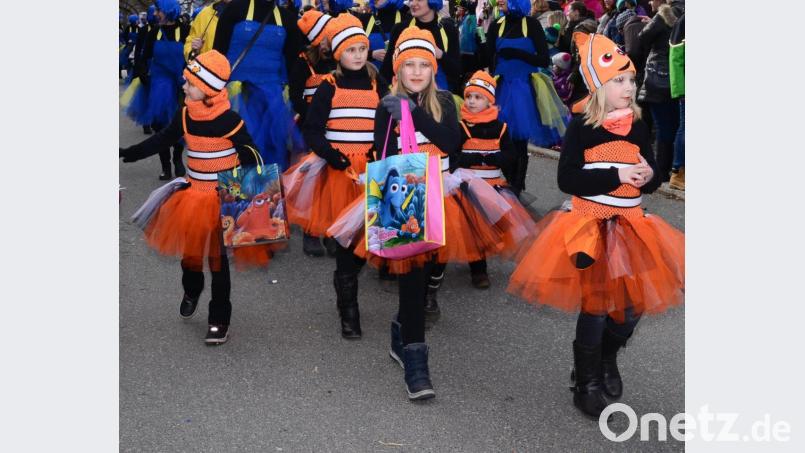 Solche Bilder wie bei einem früheren Faschingszug wird es in der aktuellen Zeit nicht geben. Die Kinder dürfen aber ihre schönsten Kostüme aus dem Schrank holen, sich fotografieren lassen und das Bild an die Jugendbeauftragten der Stadt Pleystein schicken. Archivbild: bey