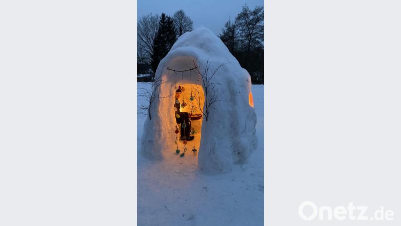 Vor allem nachts bietet der beleuchtete Iglu ein romantisches Bild. Bild: sei