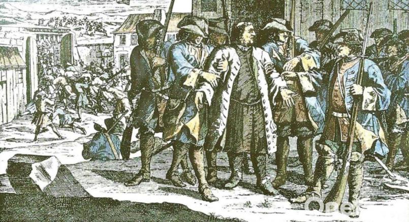 Der kolorierte Kupferstich im Doktor-Eisenbarth- und Stadtmuseum zeigt die Verhaftung Pfarrer von Millers in Cham. Die stattliche Statur des geistlichen Rebellen wird durch Quellenaussagen gestützt. Repro: lg/Stadtmuseum Oberviechtach