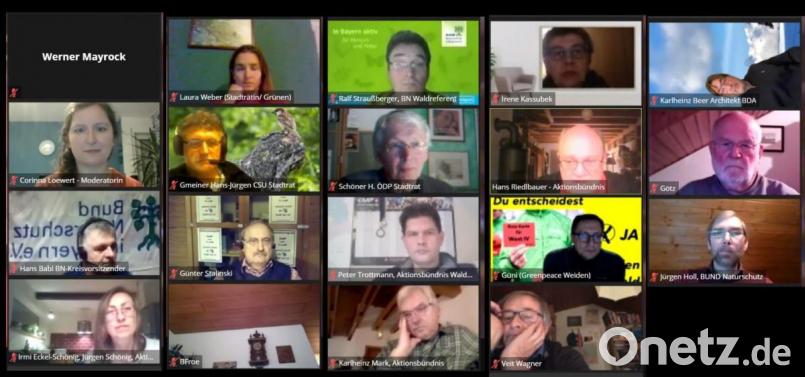 Das Bürgerforum des Aktionsbündnisses Walderhalt diskutierte am Samstag im Netz auch über alternative Möglichkeiten zu Weiden West-IV. Bild: Kunz