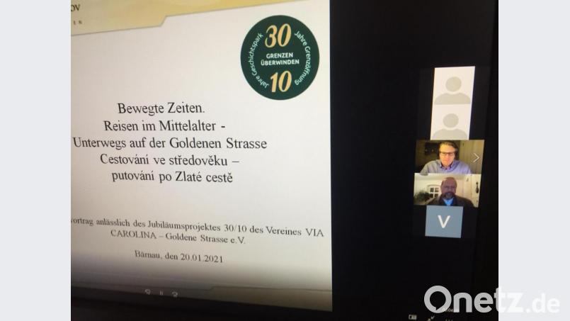 Das hat der wissenschaftliche Leiter des Geschichtsparks, Stefan Wolters, auch noch nicht erlebt. Beim Online-Vortrag „Bewegte Zeiten - Reisen im Mittelalter - Unterwegs auf der Goldenen Straße“ waren stattliche 500 Teilnehmern aus ganz Deutschland und Tschechien dabei, der Vortrag wurde simultan durch Alexander Kříž gedolmetscht. Bild: awo