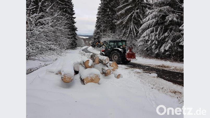 Nicht einmal der viele Schnee hält so manchen von der winterlichen Arbeit ab. Es gilt lieber den Frost zu nutzen, um das Holz aus dem Wald zu schaffen. Bild: hzi