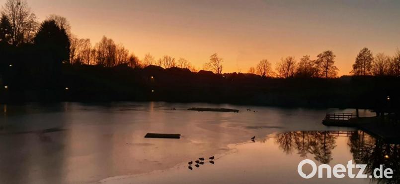 Die Abendstimmung am Hahnenweiher zeigt das Foto von Ernst Meindl. Bild: exb/Ernst Meindl