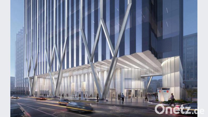Im Januar ist diese Lobby Teil des neusten Models auf dem Architektur-Laufsteg von Downtown Chicago. Das extrem transparente Glas dazu stammt aus Weiherhammer. Grafik: Goettsch Partners