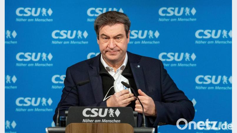 Der CSU-Vorsitzende und bayerische Ministerpräsident Markus Söder vor Beginn der Sitzung des Parteivorstands. Bild: Peter Kneffel
