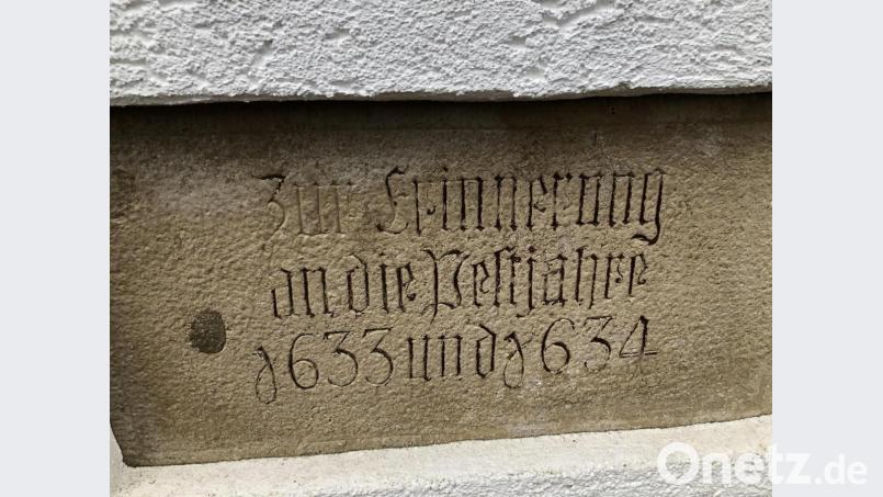 Die Inschrift an der Pestkapelle. Bild: ads