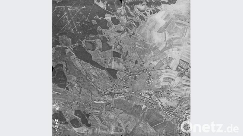 Weiteres Luftbild von der Befliegung am 25. März 1945. Bild: Geobasisdaten: Bayerische Vermessungsverwaltung/exb