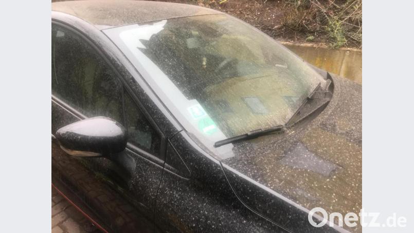 Der abgeregnete Sahara-Staub verschmutzte in der Nacht zum Sonntag die Autos, die im Freien standen. Bild: rhi