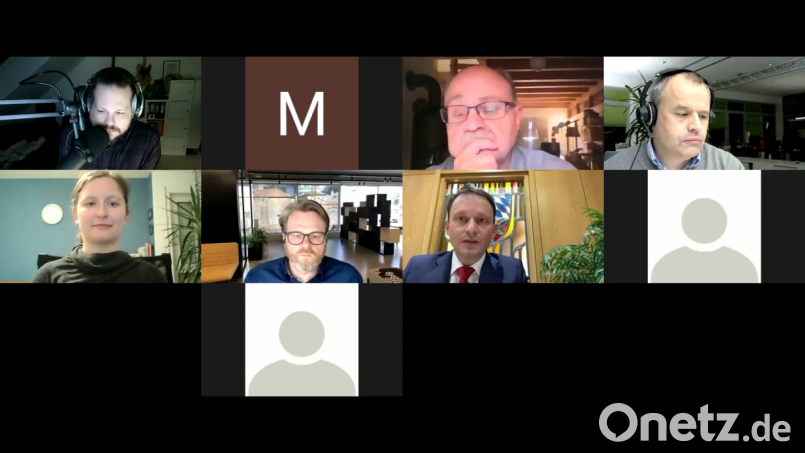 Die Teilnehmer der virtuellen Podiumsdiskussion zum Thema Weiden West IV. Screenshot: tow