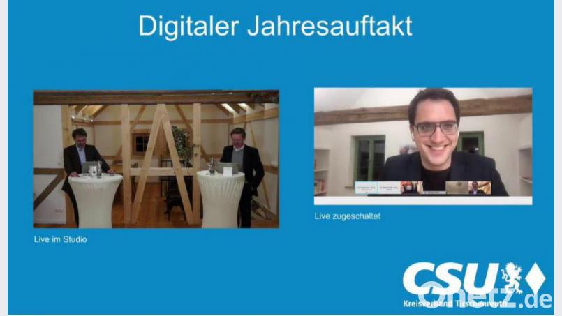 Auch MdEP Christian Doleschal schaltete sich aus seinem Heimatort Brand zu der virtuellen Diskussion hinzu. Screenshot: mez
