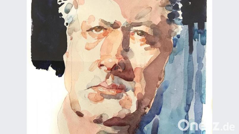 Der Künstler Tilo Ettl im Selbstporträt. Auch dieses Gemälde ist in der Galerie zu sehen. Bild: ubb