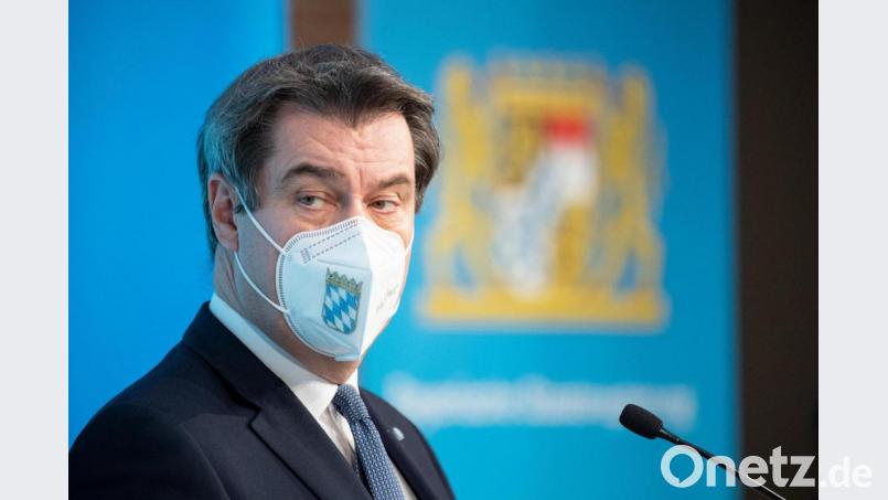 Ministerpräsident Markus Söder bei einer Pressekonferenz nach einer Sitzung des Ministerrats am Donnerstag. Bild: Matthias Balk