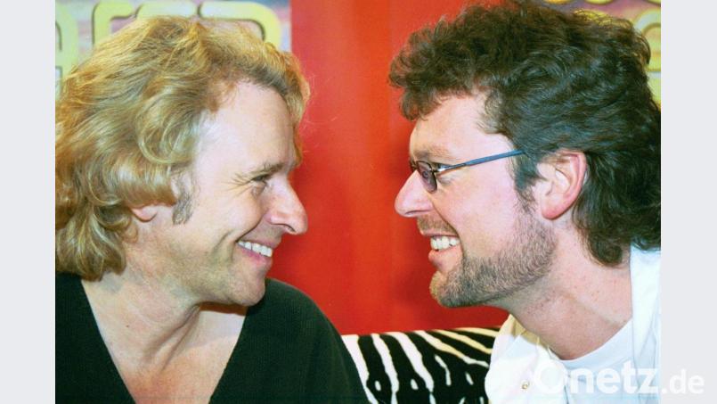 Peter Meyer (rechts) hatte den richtigen Riecher. Um die berühmte Moderatorennase vor den Boxhieben von Axel Schulz in Sicherheit zu bringen, hatte Thomas Gottschalks Management den Projektleiter zu &quot;Wetten, dass ..?&quot; nach München eingeladen. Bild: Kunz