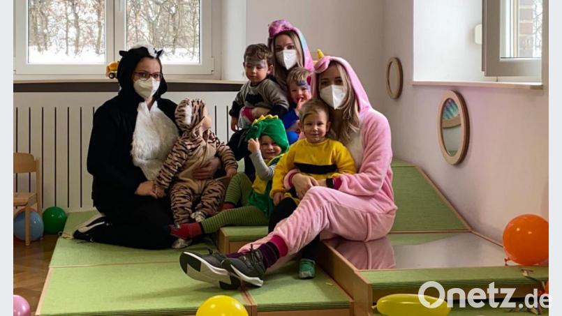 In der Johanniter-Kinderkrippe in Waldsassen haben die Mädchen und Buben im kleinen Rahmen Fasching gefeiert. Bild: Katja Bloßfeldt/exb